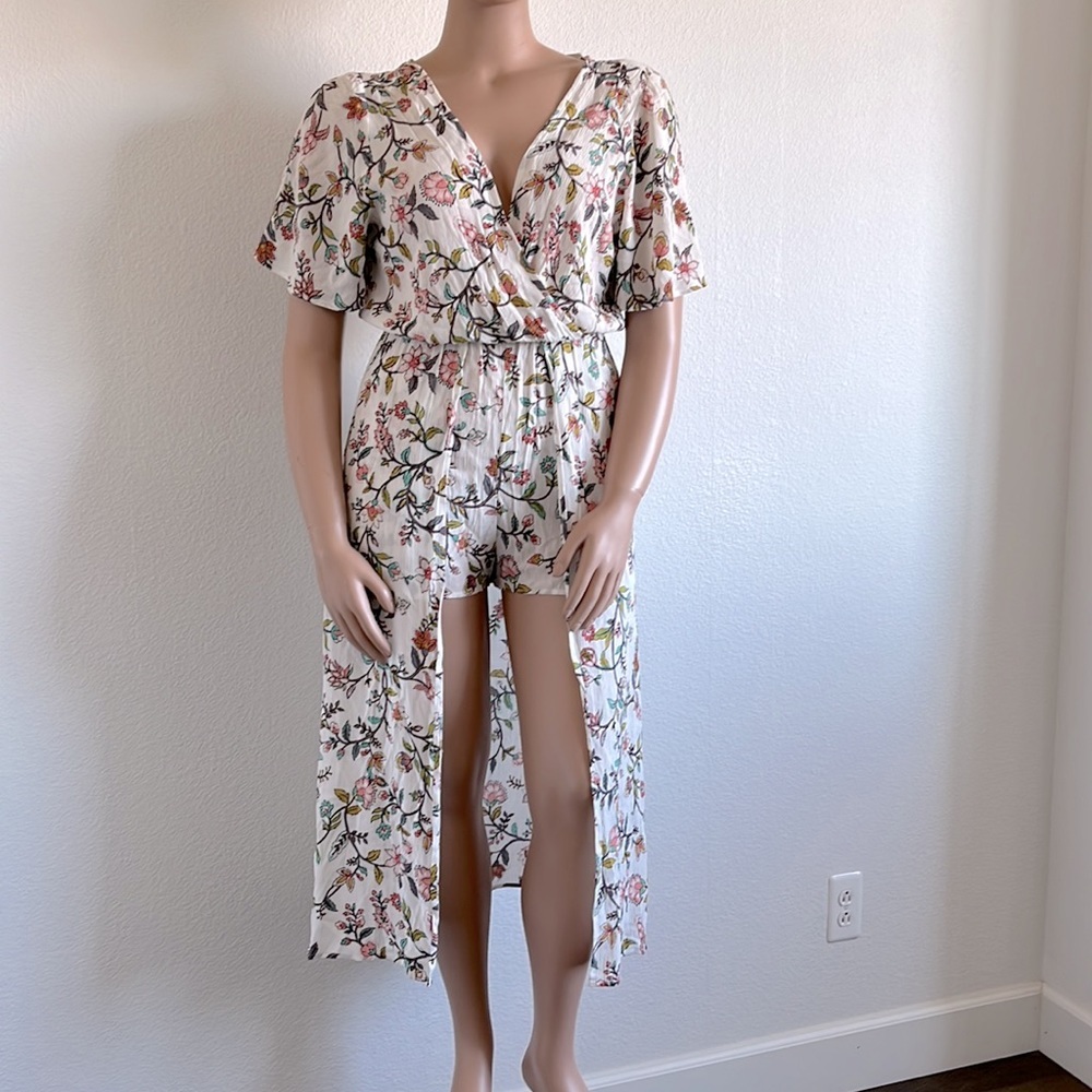 LOTS OF LOVE Women Short Sleeve Bell Sleeve High Low Maxi Dress Size L NWT - Picture 3 of 6